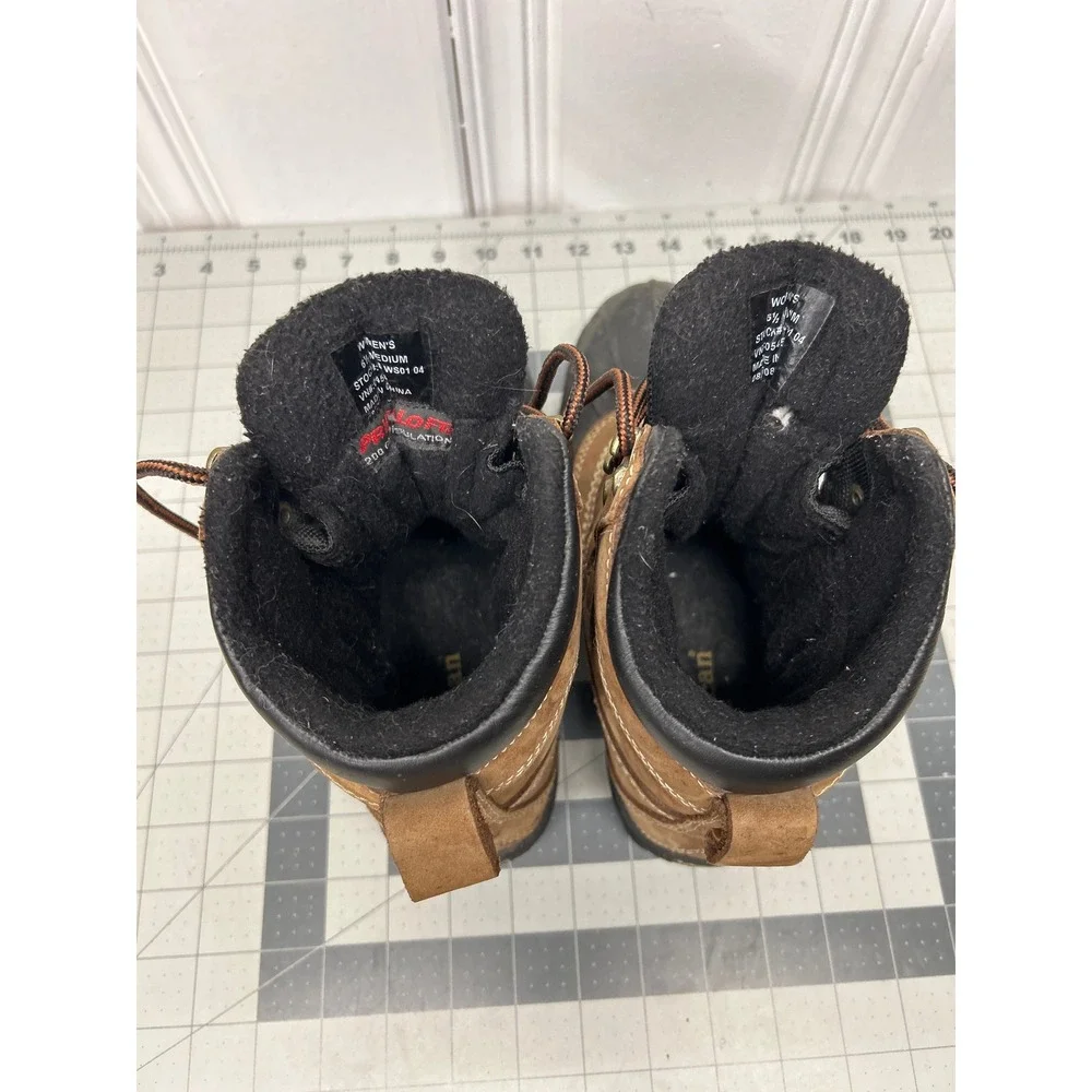 LL Bean Storm Chaser Duck Boots Women 6.5 Brown Leather PrimaLoft Insulated